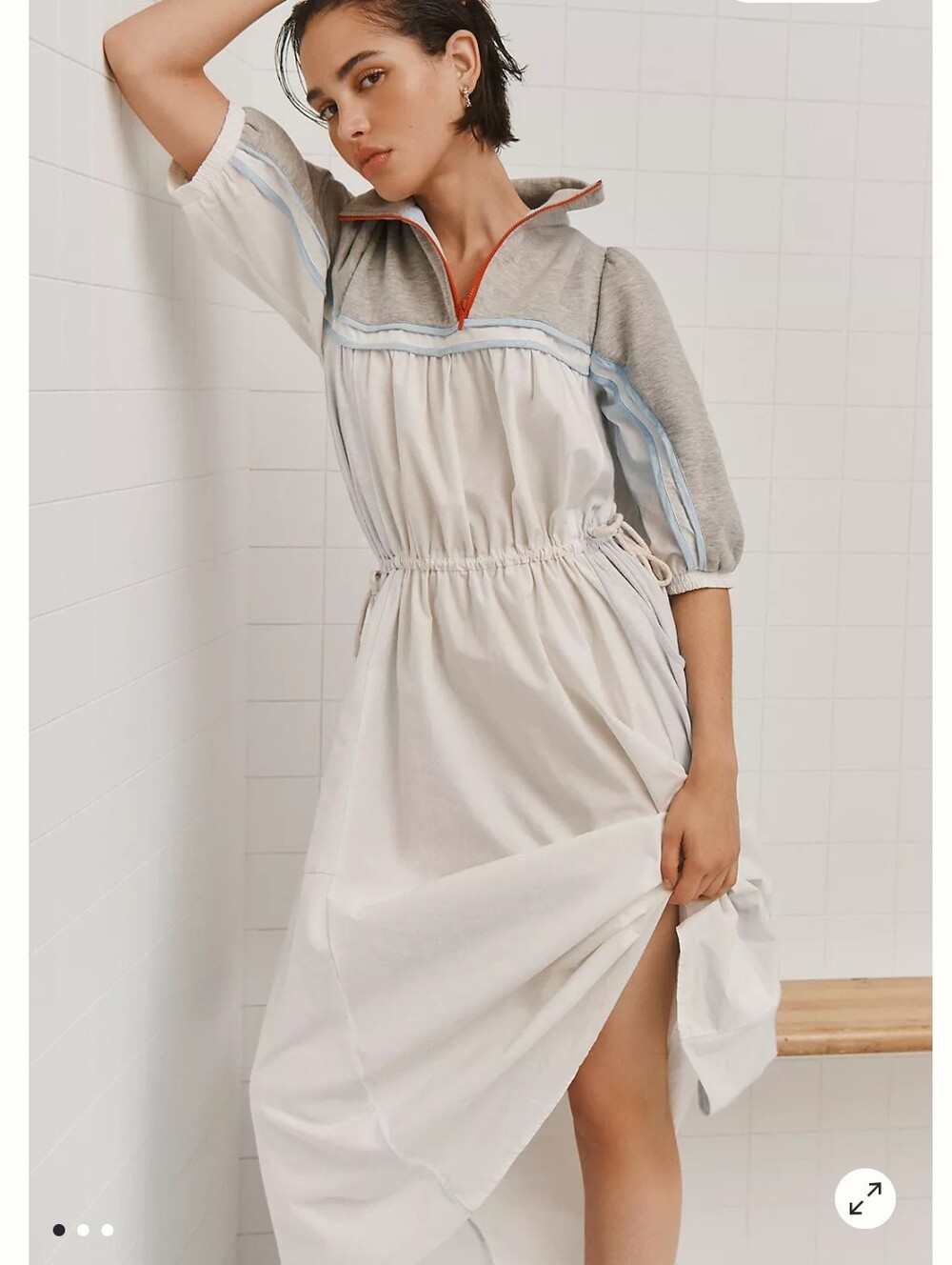 Anthropologie Daily Practice Amplitude Drawstring Midi Dress